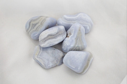 Blue Lace Agate Tumbled Stones