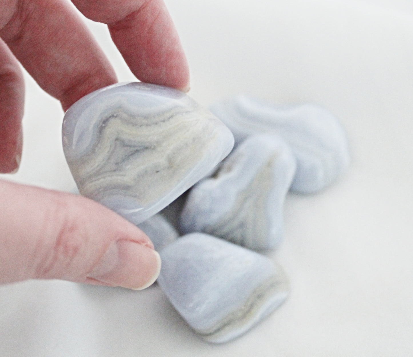 Blue Lace Agate Tumbled Stones