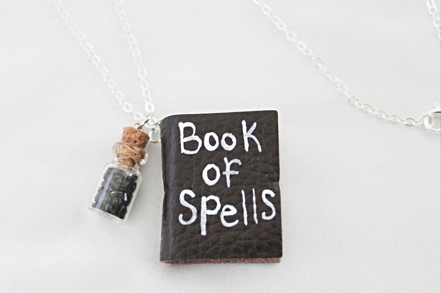Book of Spells and Spell Jar Necklace