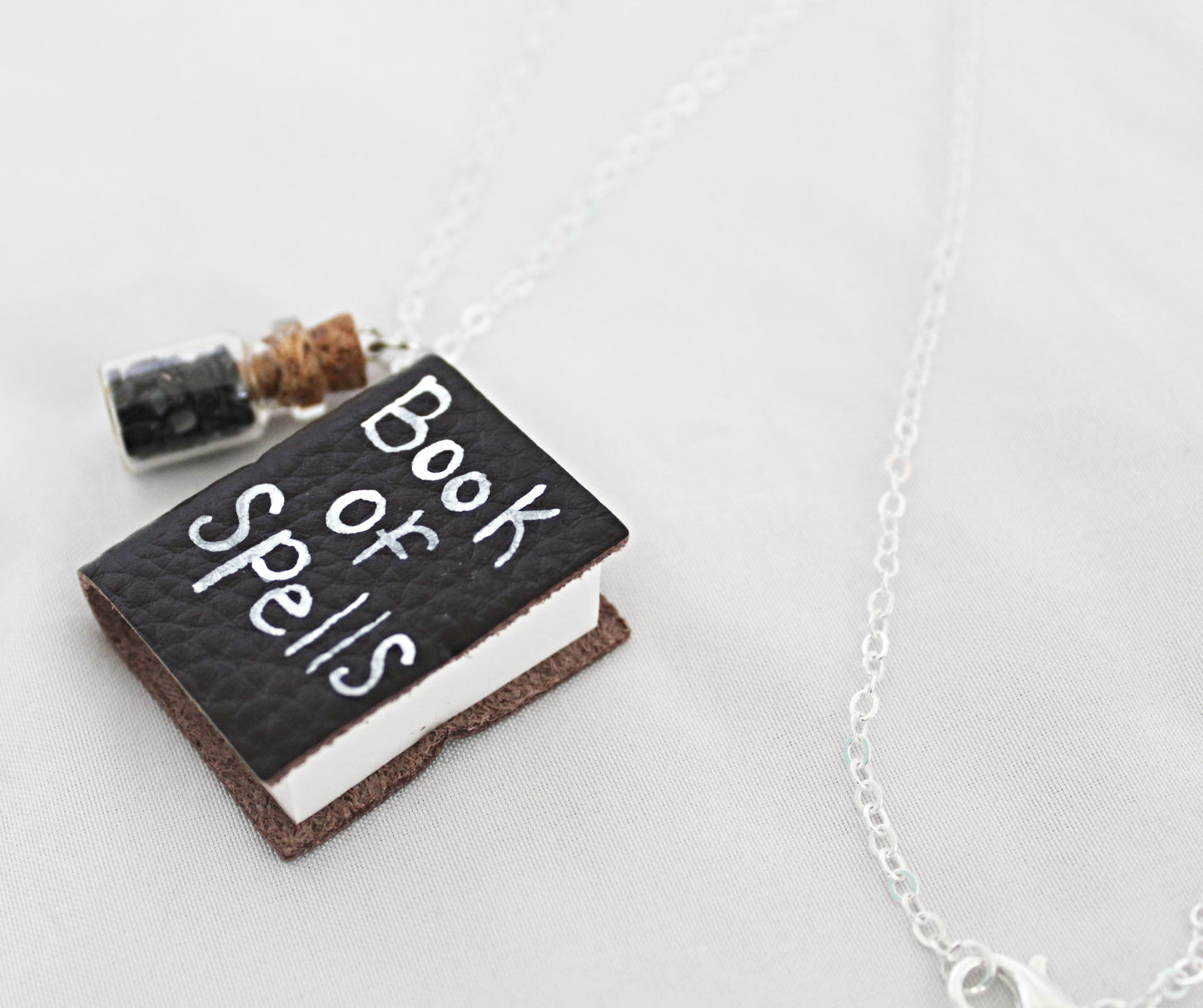 Book of Spells and Spell Jar Necklace