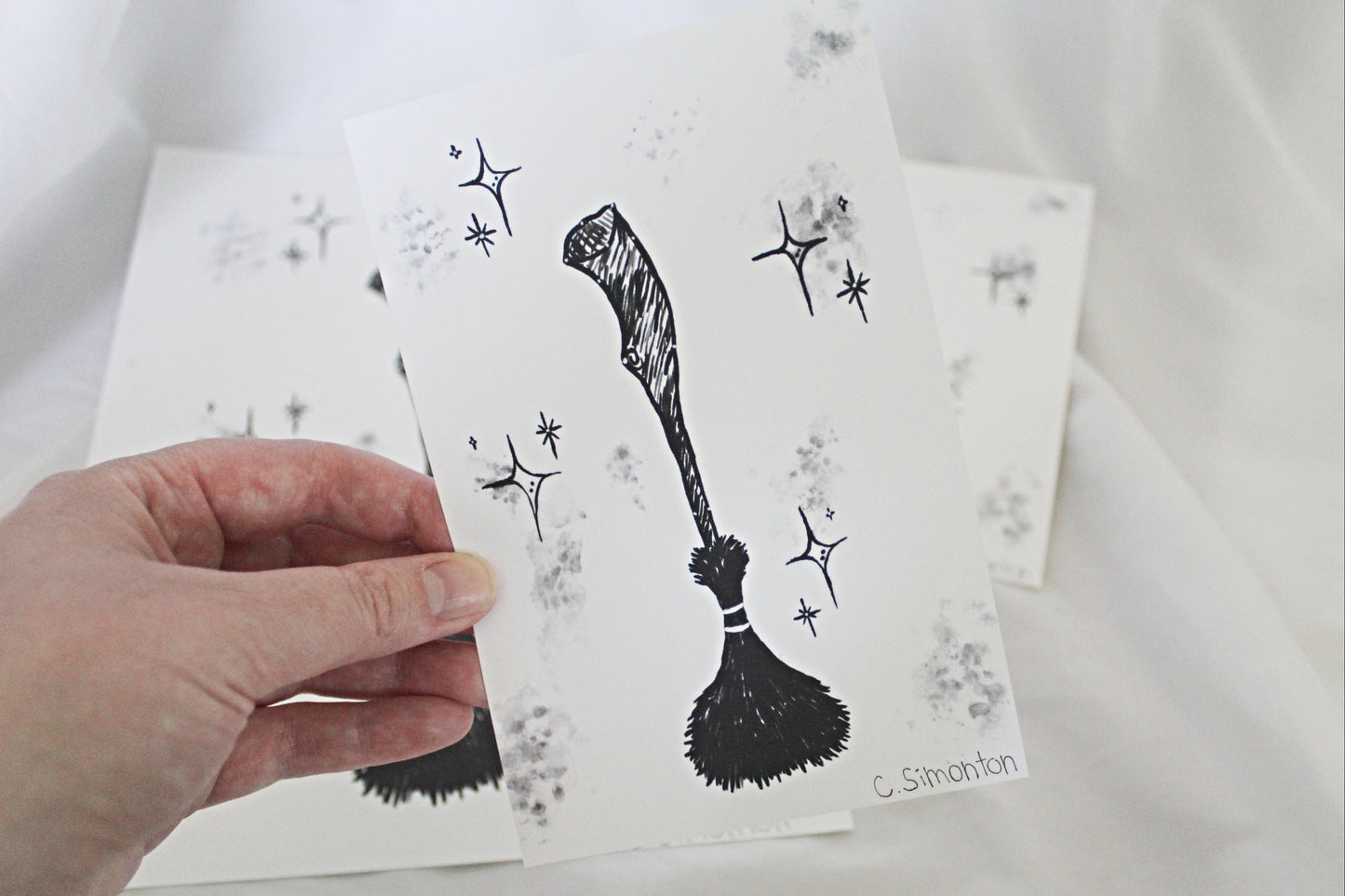 Witch Broomstick Painting Art Print