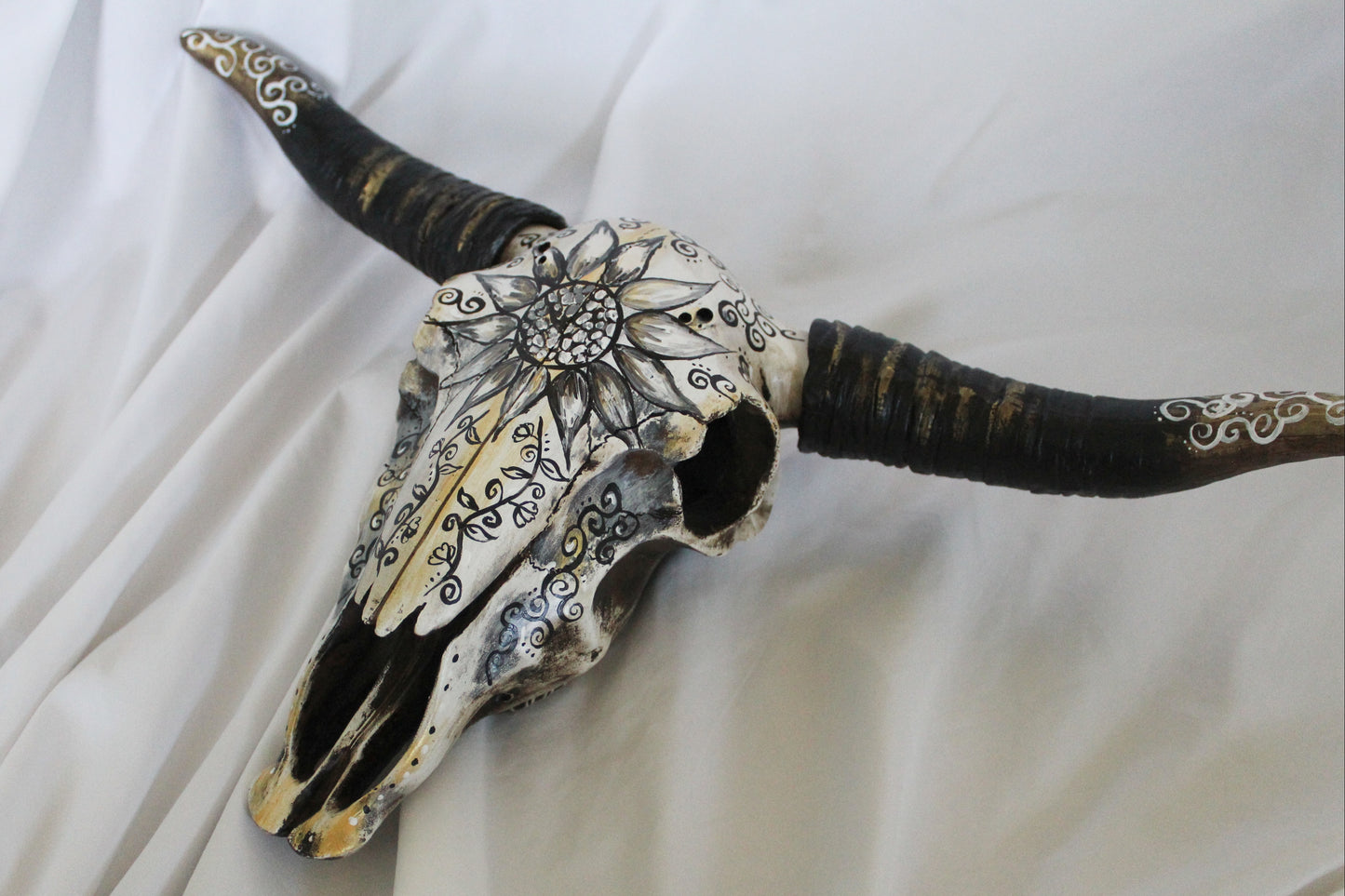 Large Sunflower Bull Skull