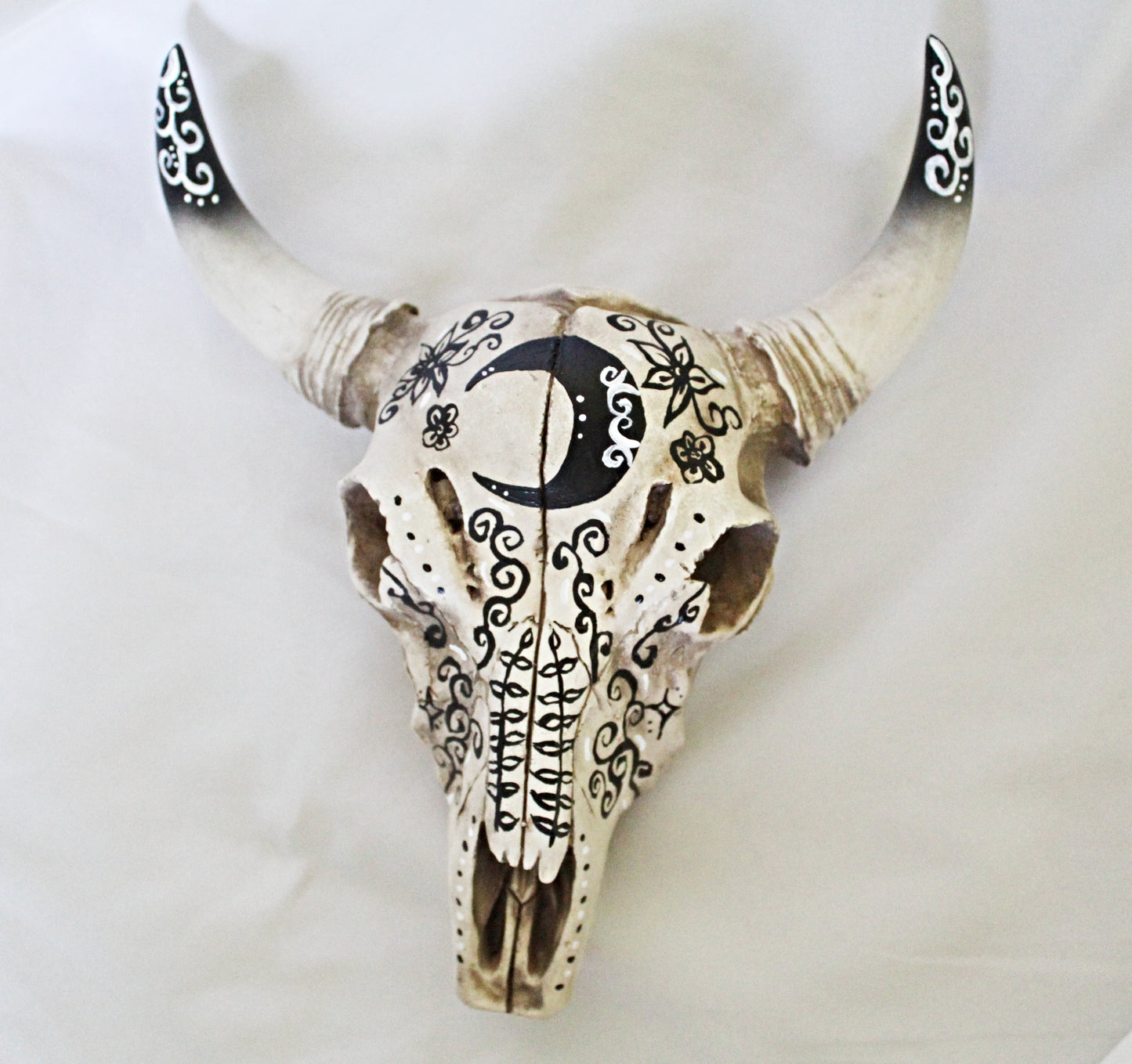 Crescent Moon Bull Skull Wall Hanging
