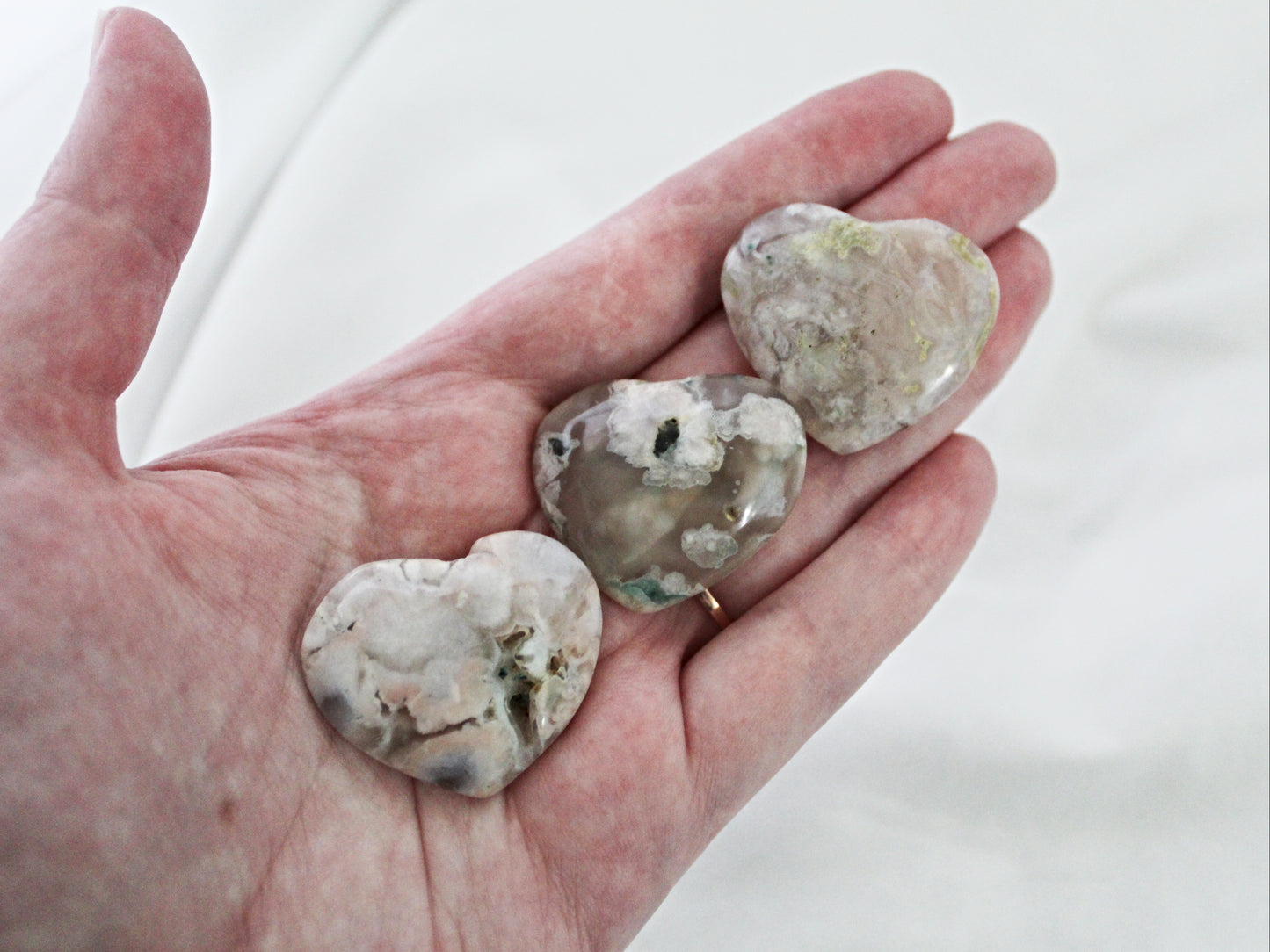 Flower Agate Hearts