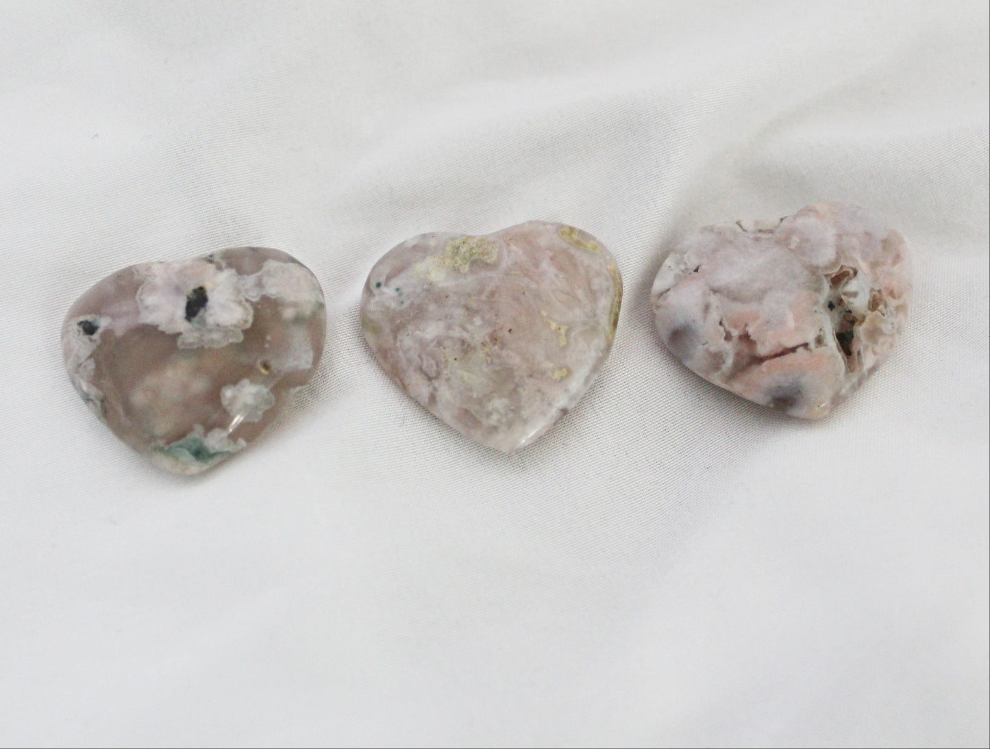 Flower Agate Hearts
