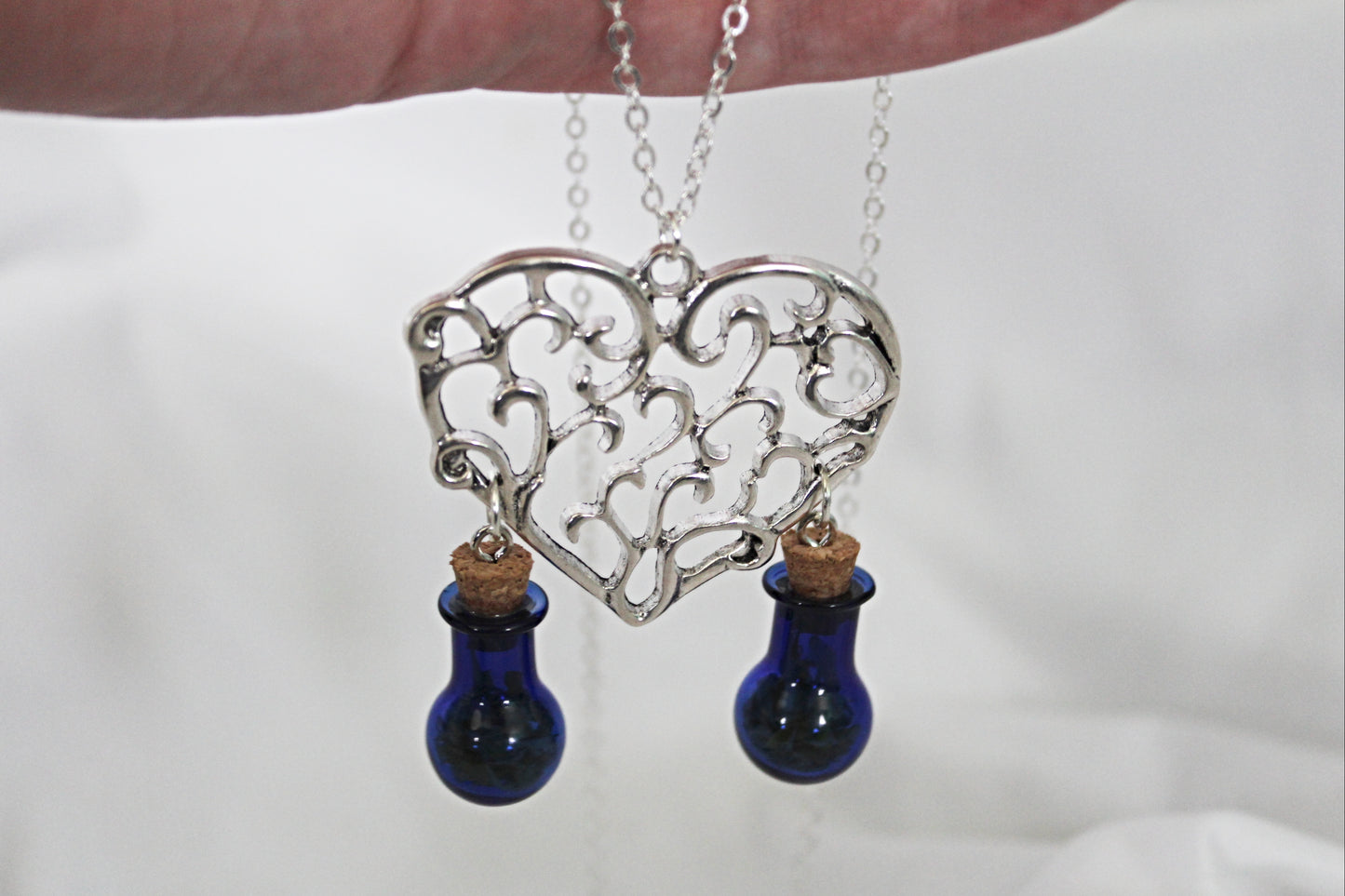 Heart and Spell Jar Necklace