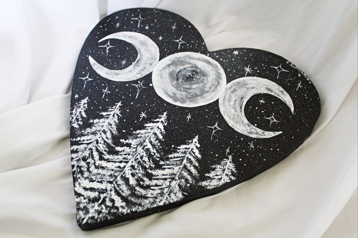 Heart Triple Moon Forest Painting
