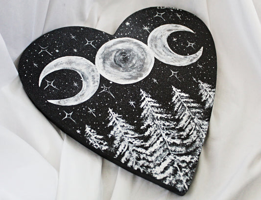 Heart Triple Moon Forest Painting