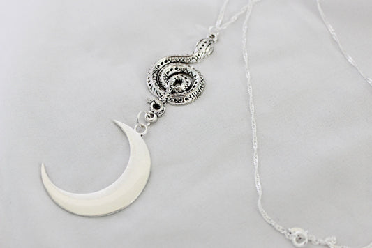 Snake and Moon Necklace - Wildflower Moon Magic
