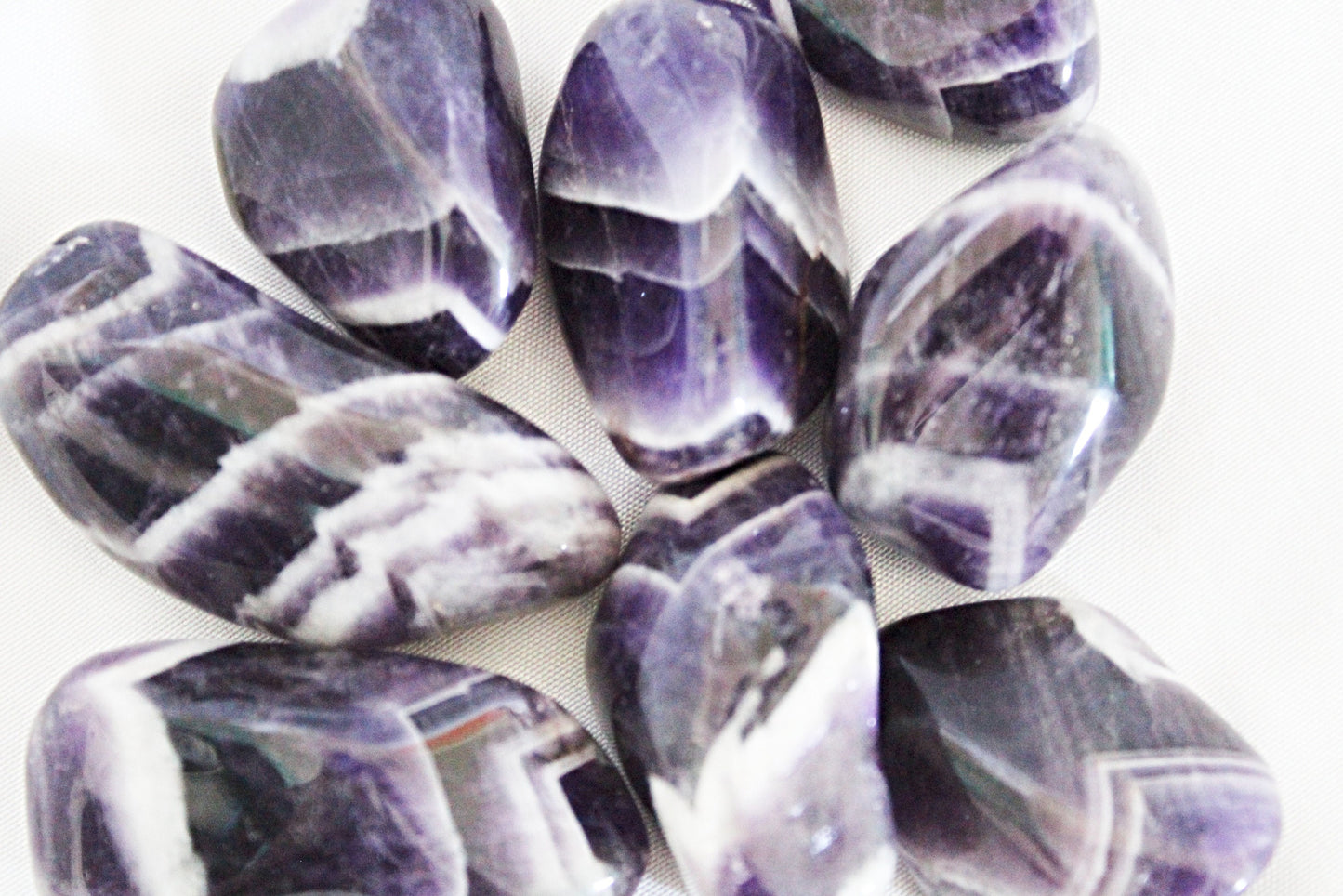 Chevron Amethyst Tumbled Stones (Ethically Sourced) - Wildflower Moon Magic