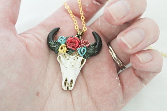 Bull Floral Necklace - Wildflower Moon Magic