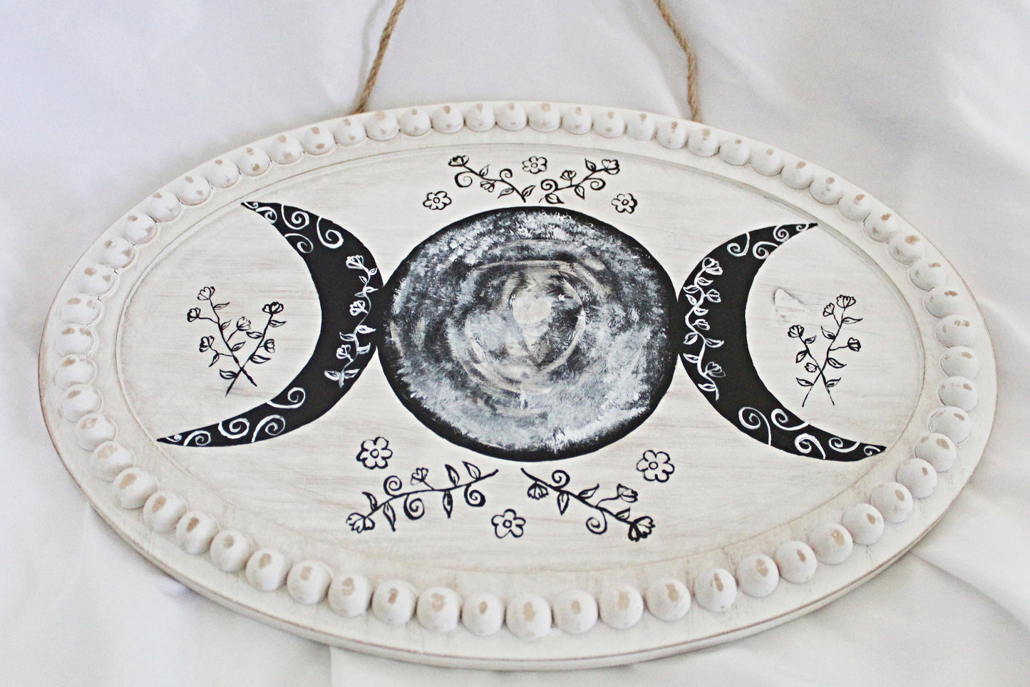 Triple Moon and Wildflowers Wall Hanging - Wildflower Moon Magic
