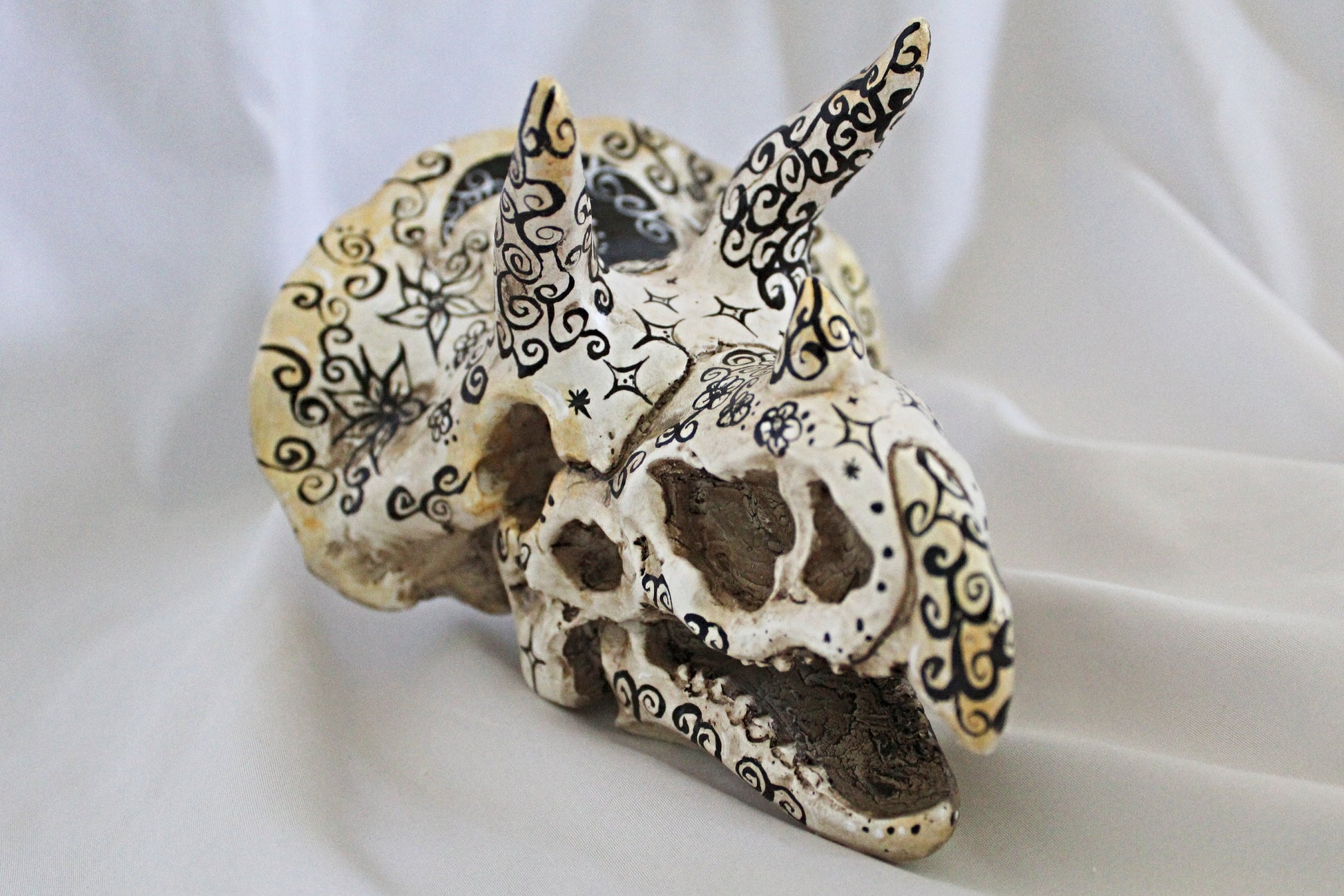 Triceratops Witchy Dino Head Décor - Wildflower Moon Magic