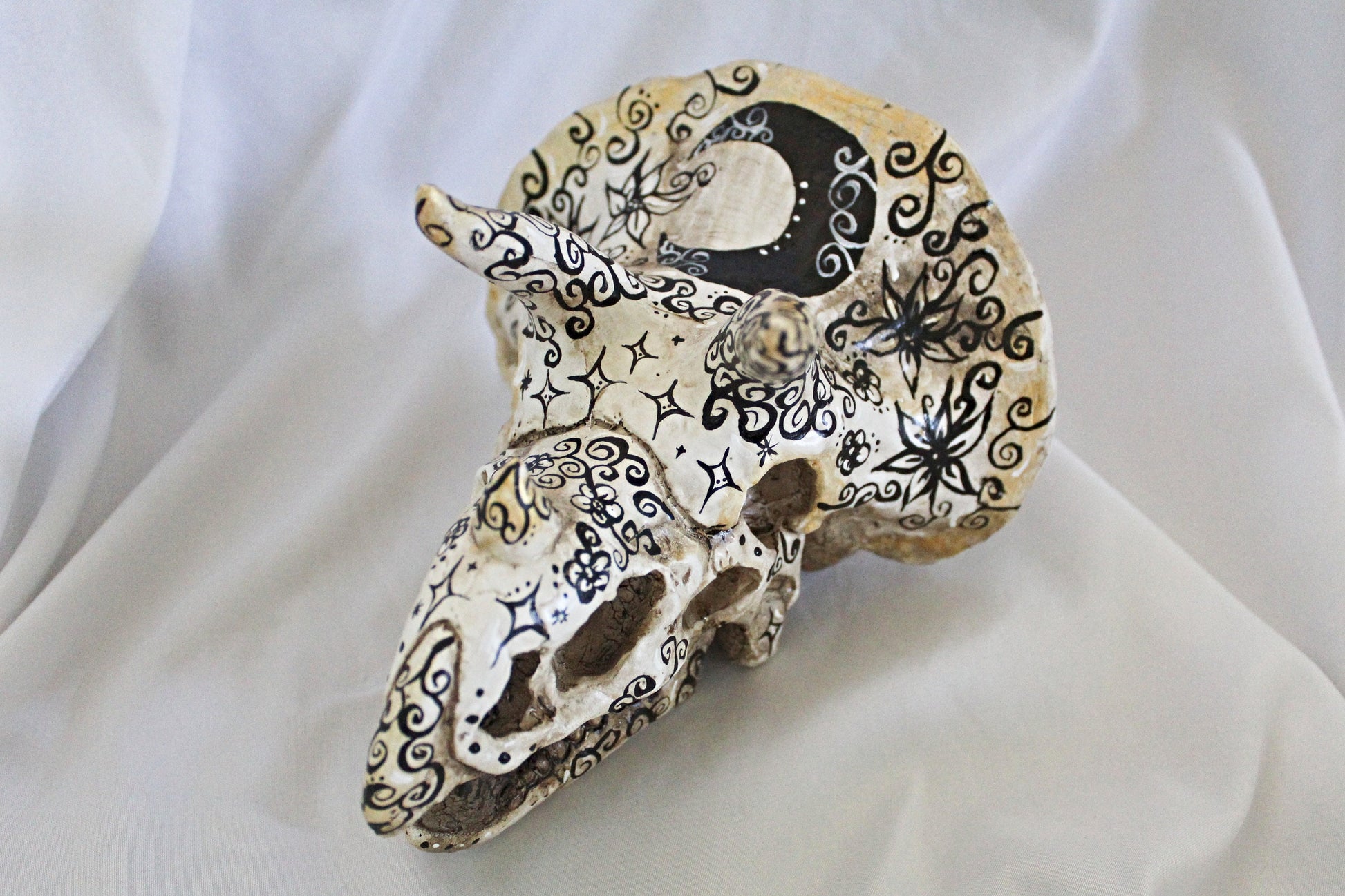 Triceratops Witchy Dino Head Décor - Wildflower Moon Magic