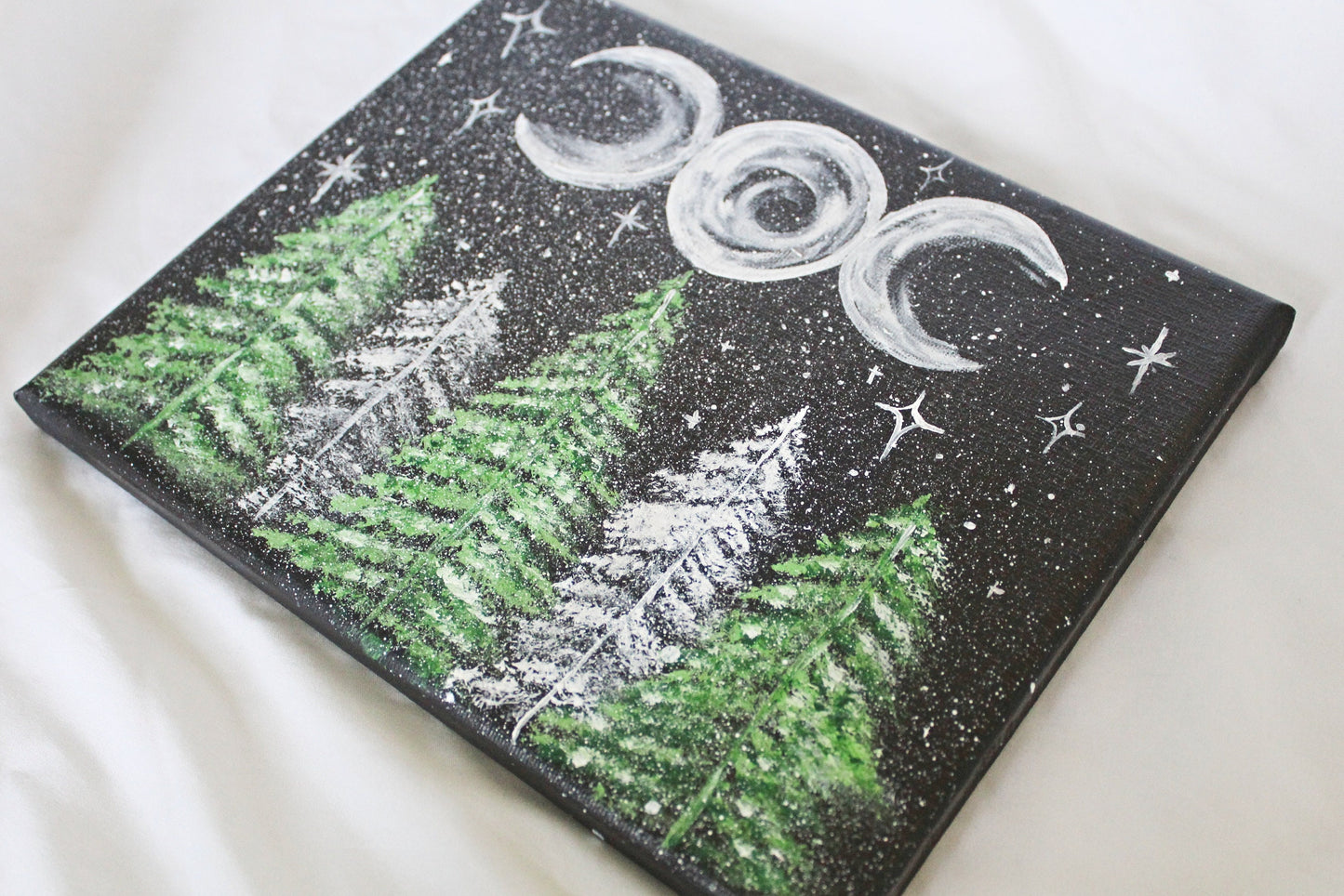 Triple Moon Forest Painting - Wildflower Moon Magic