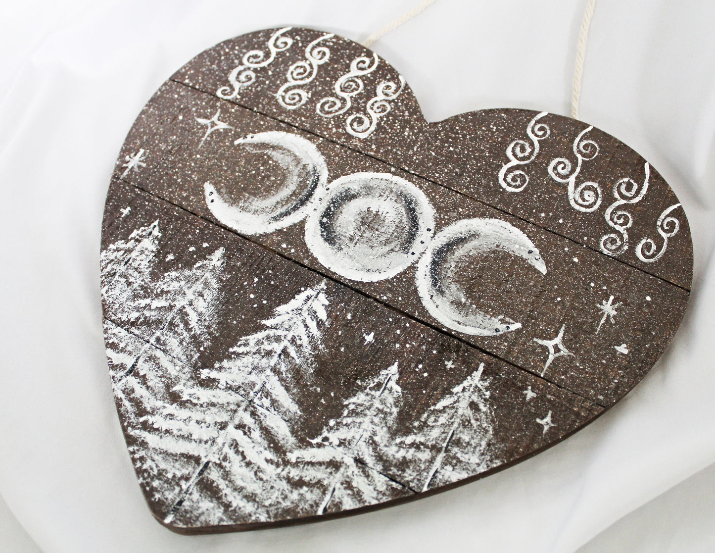 Triple Moon Heart Witch Sign Wall Hanging