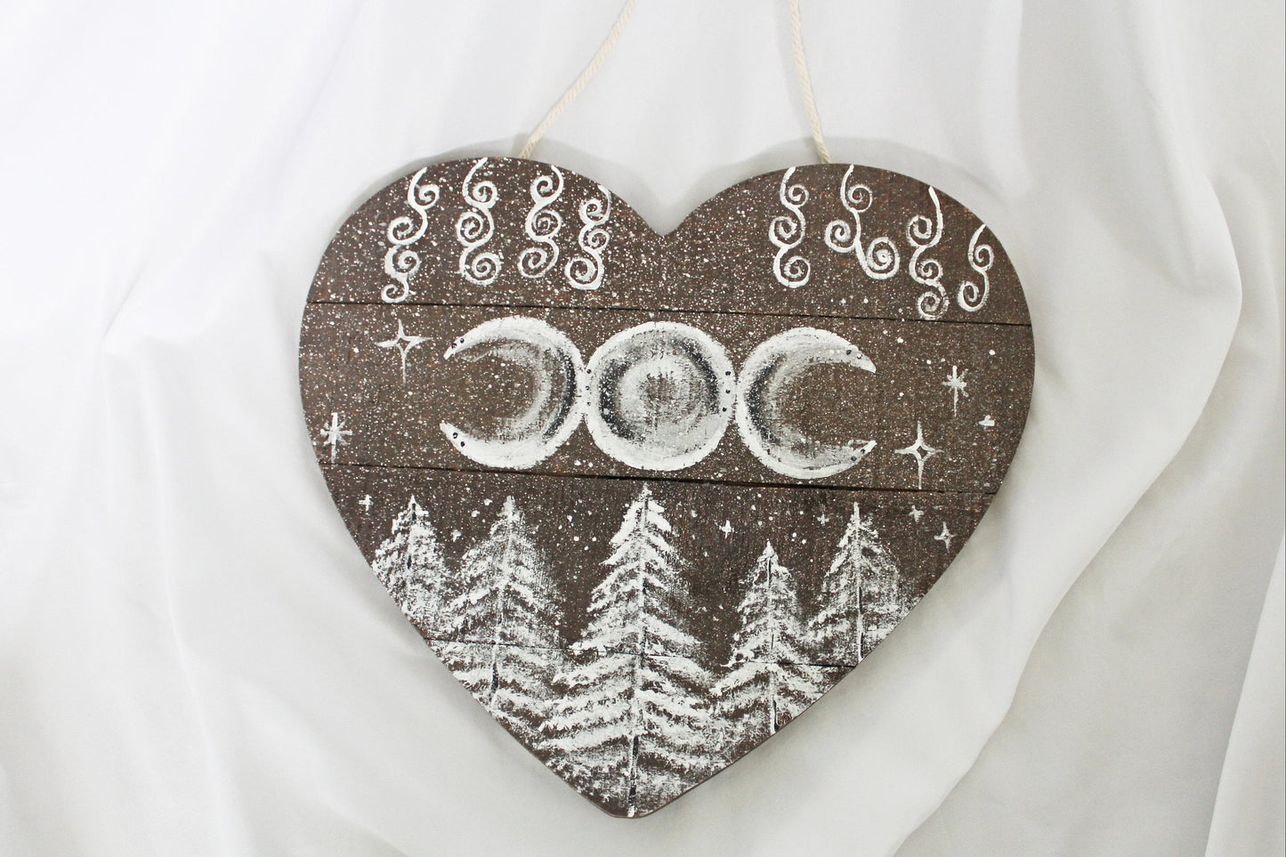 Triple Moon Heart Witch Sign Wall Hanging
