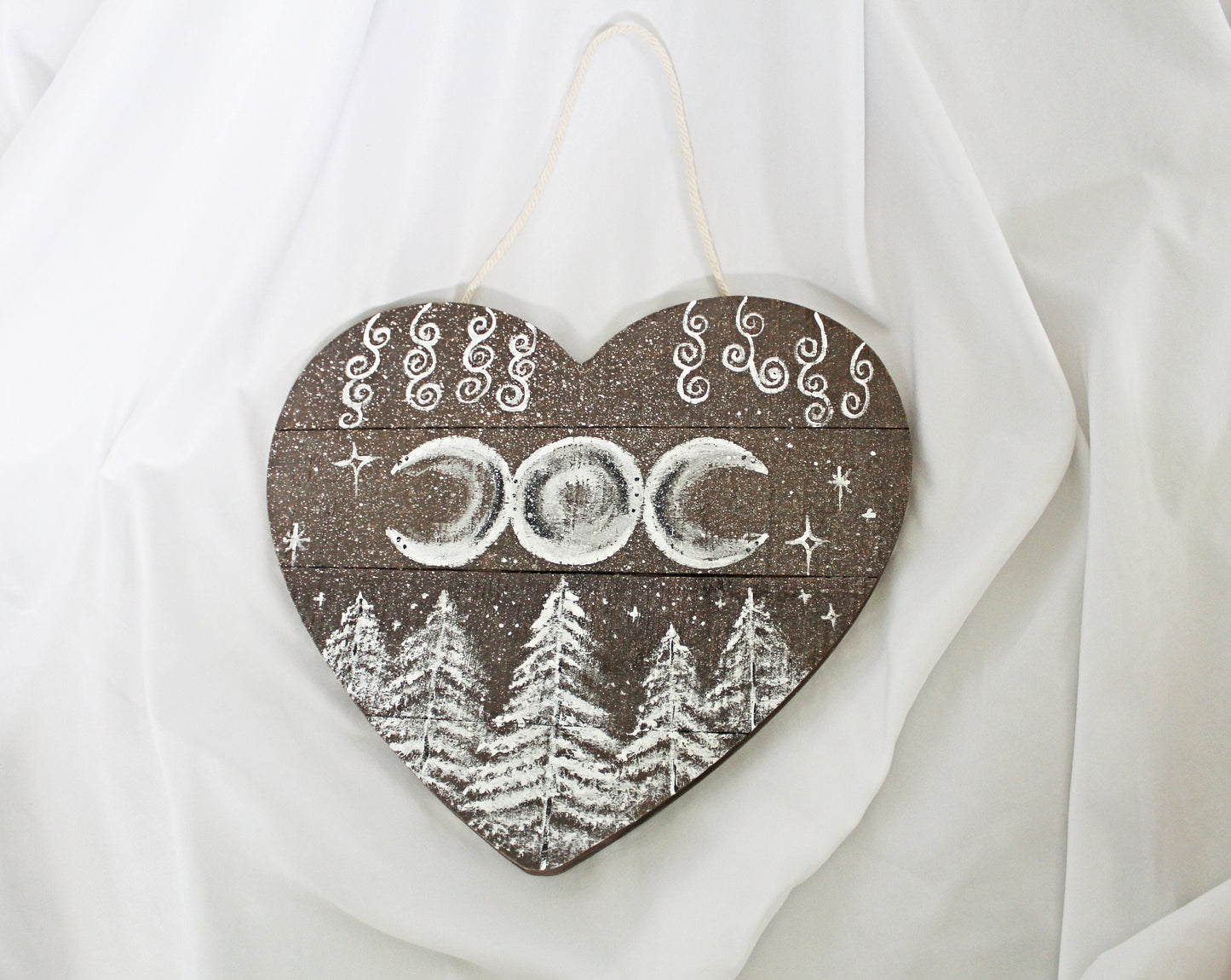 Triple Moon Heart Witch Sign Wall Hanging