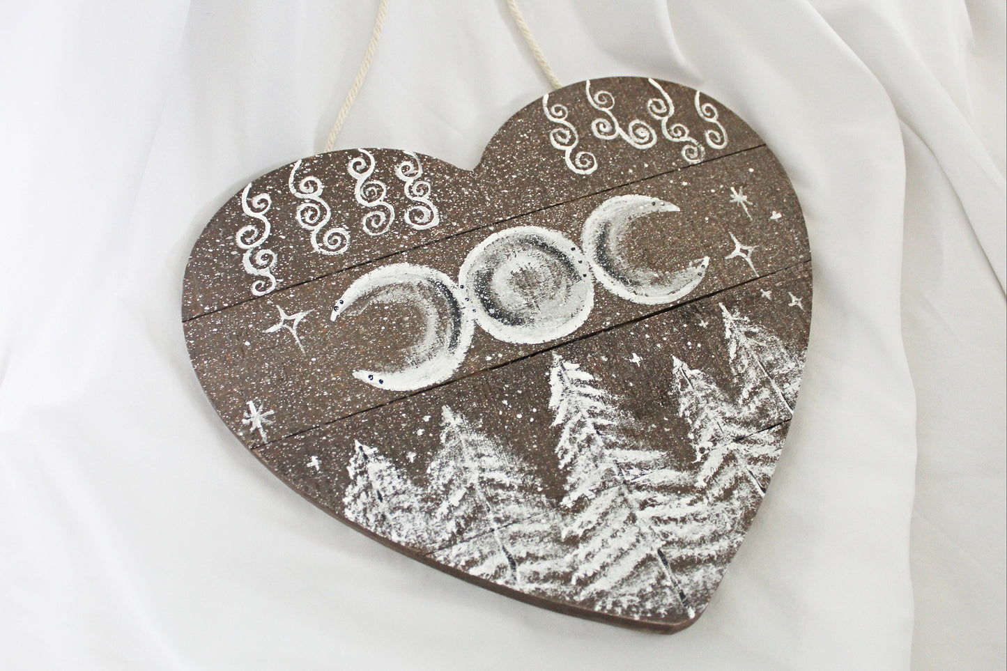 Triple Moon Heart Witch Sign Wall Hanging