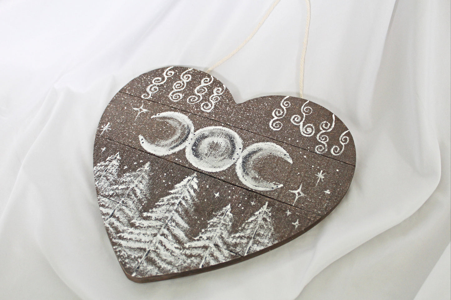 Triple Moon Heart Witch Sign Wall Hanging