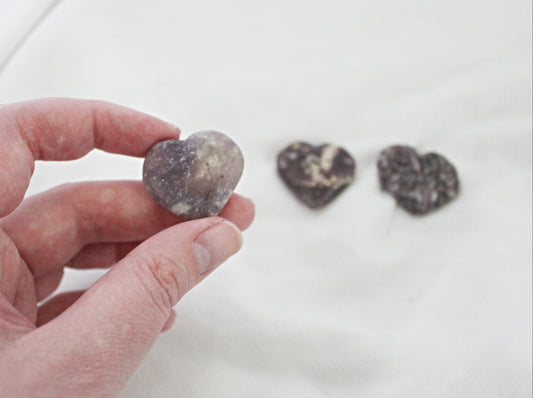 Lepidolite Hearts