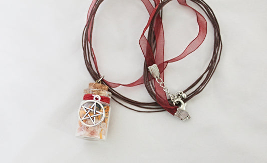 Pentagram Little Jar of Happiness Necklace