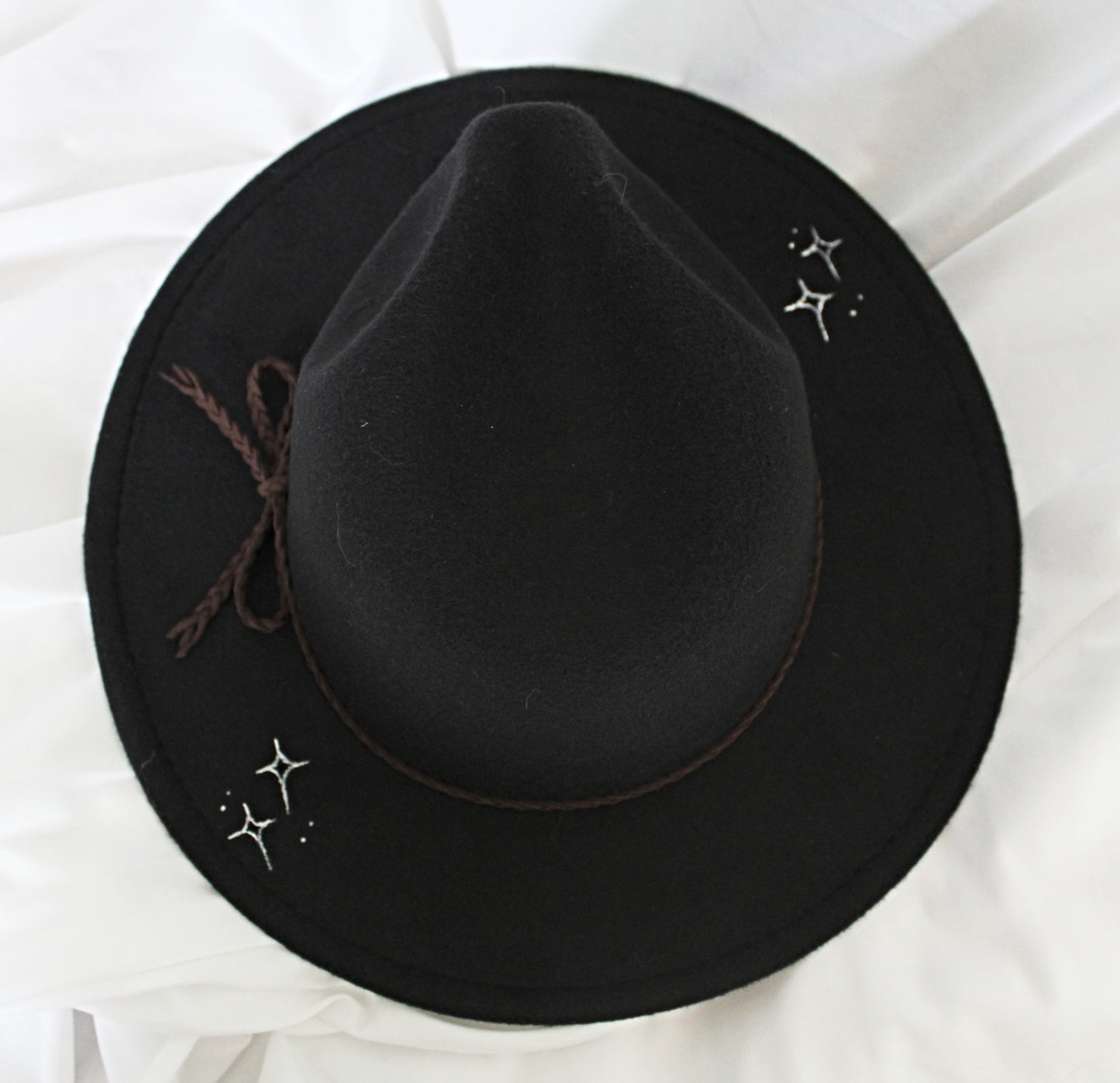 Hand Painted Witchy Crescent Moon Hat