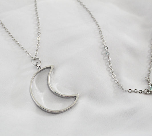 Simple Silver Moon Necklace