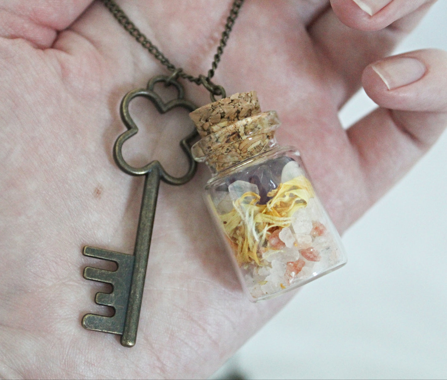 Key and Spell Jar Necklace