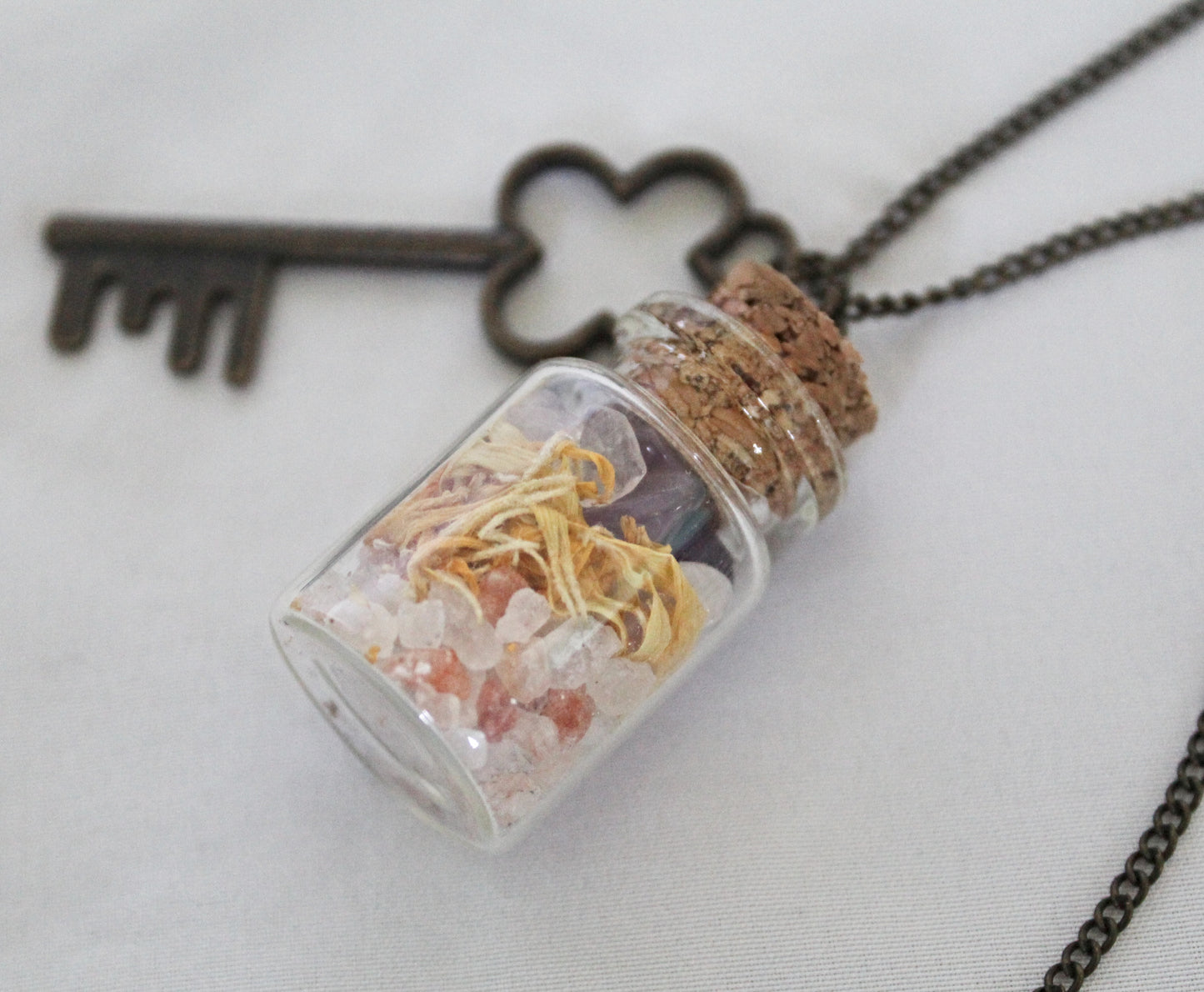 Key and Spell Jar Necklace