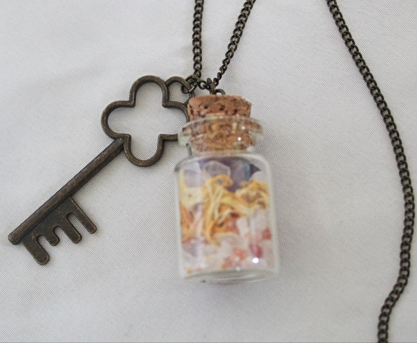 Key and Spell Jar Necklace