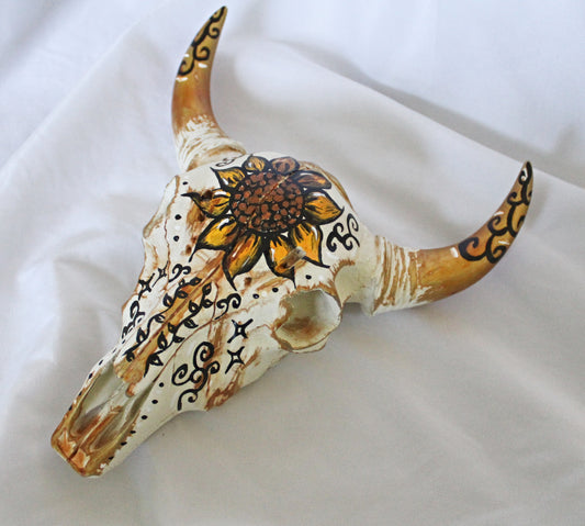 Sunflower Bull Skull Wall Hanging