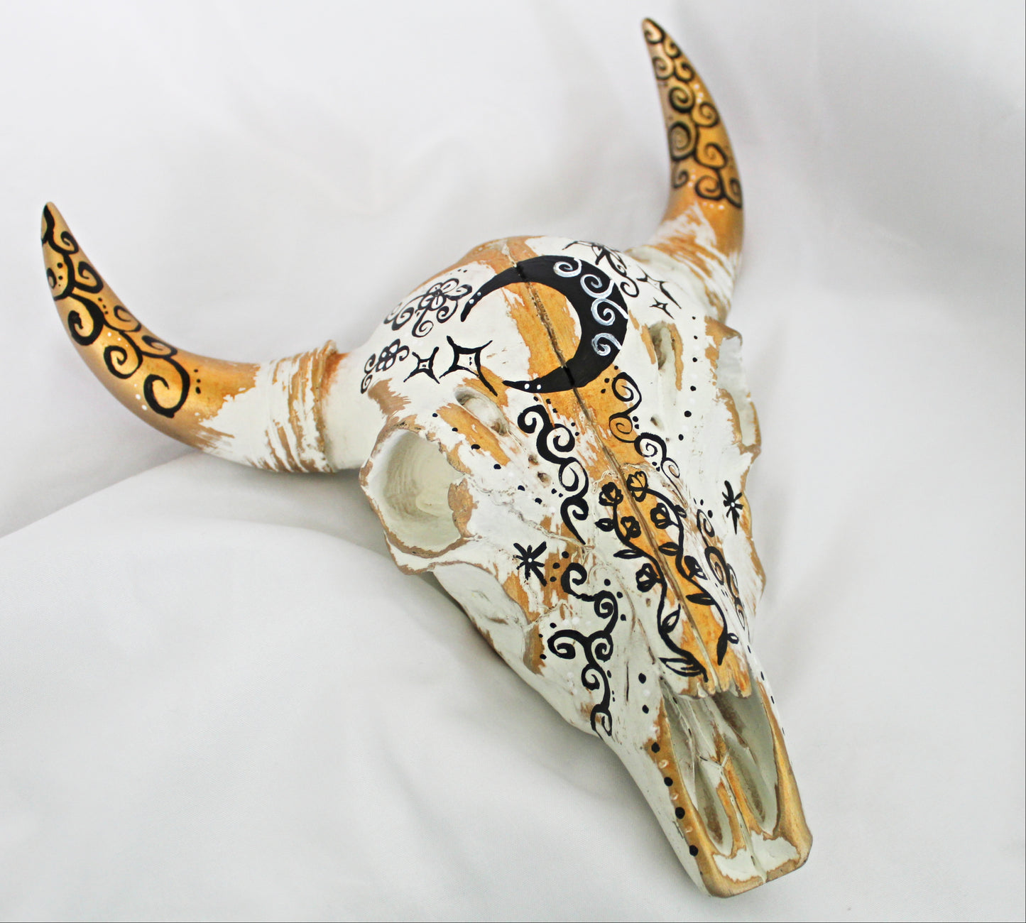 Wildflower Moon Bull Skull Wall Hanging