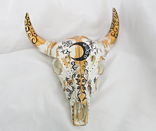 Wildflower Moon Bull Skull Wall Hanging