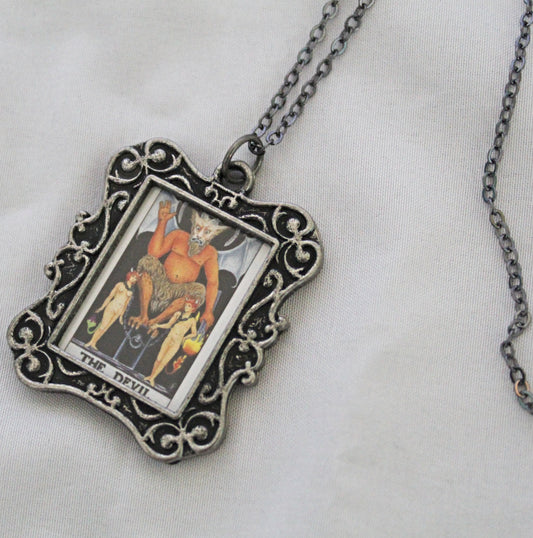 The Devil Tarot Card Necklace