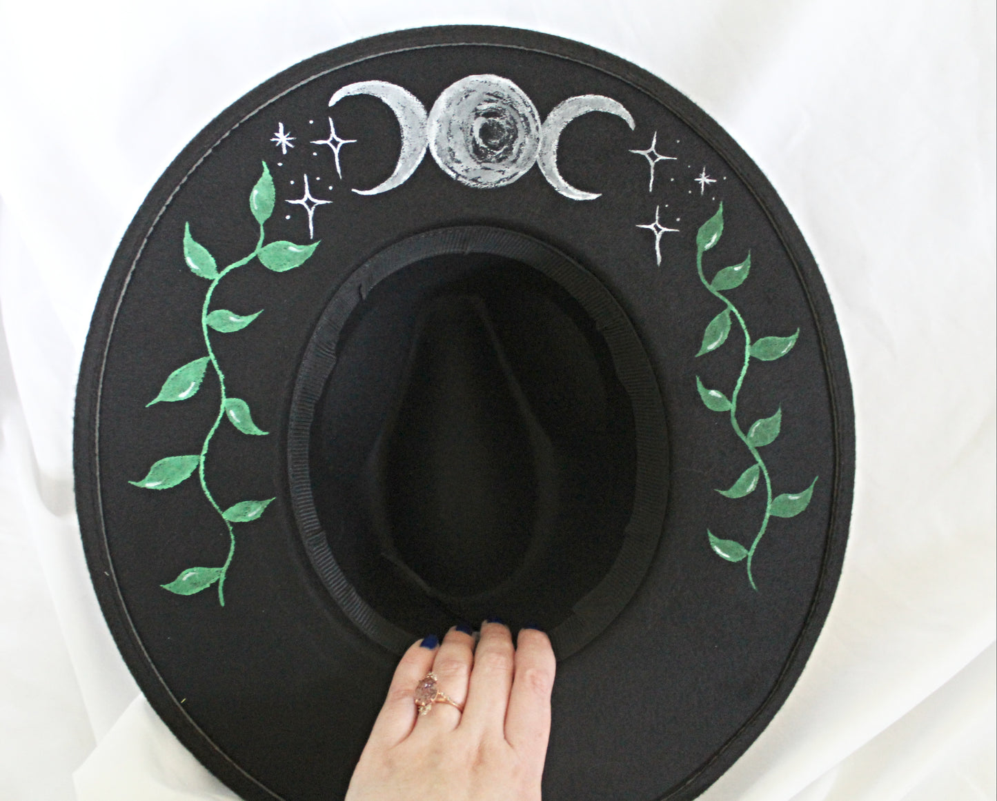 Hand Painted Triple Moon Hat