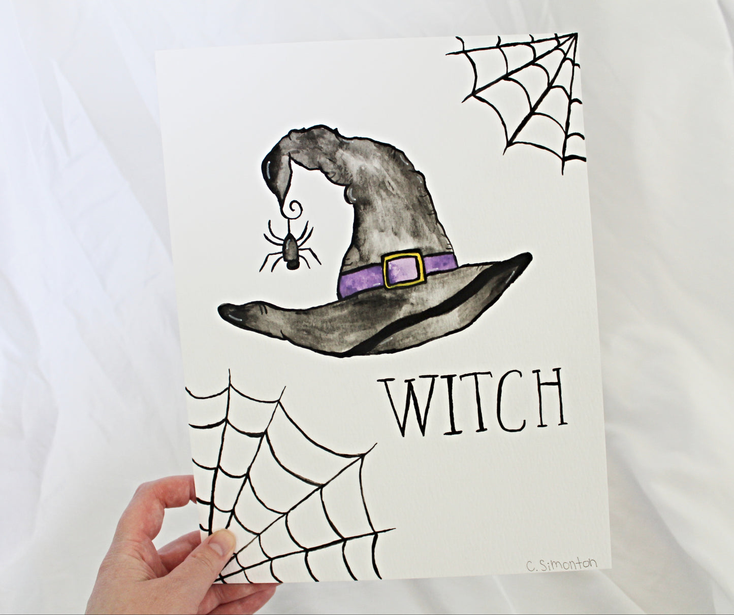 Witch Hat Watercolor Painting Art Print