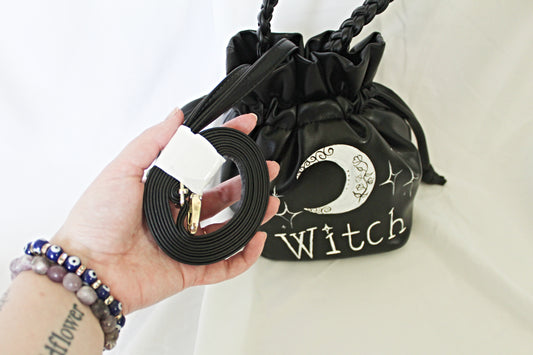 Hand Painted Witch and Moon Purse