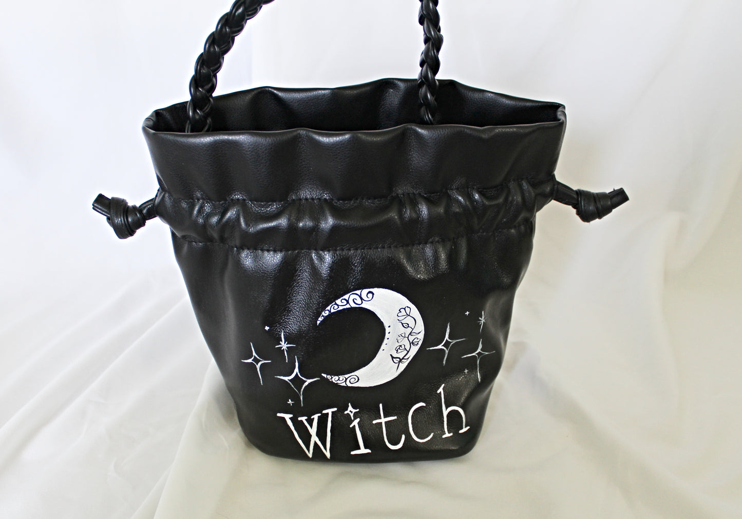 Hand Painted Witch and Moon Purse