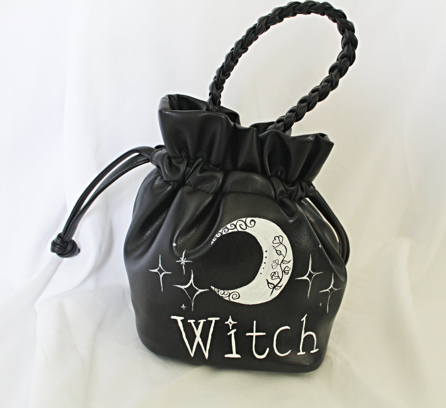 Hand Painted Witch and Moon Purse