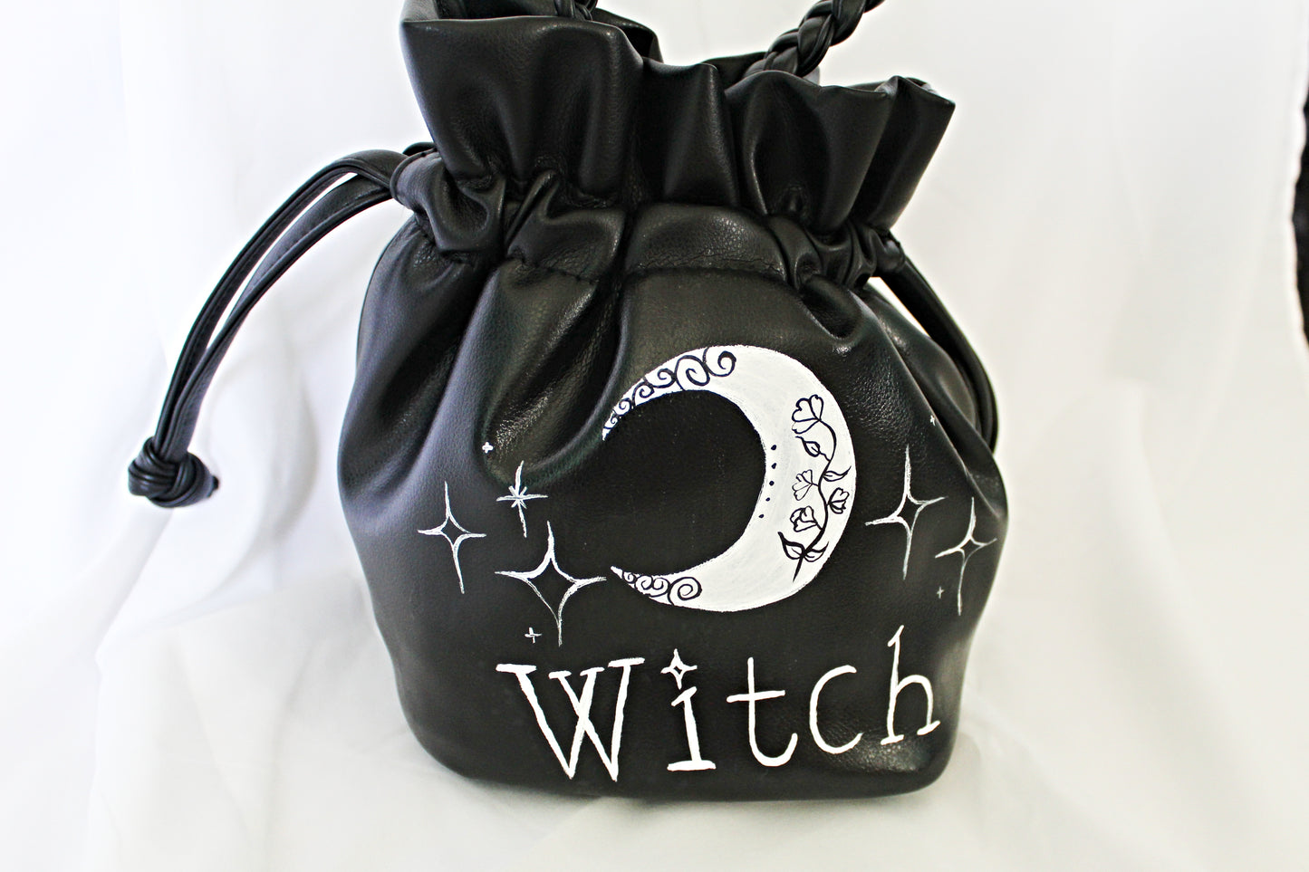 Hand Painted Witch and Moon Purse
