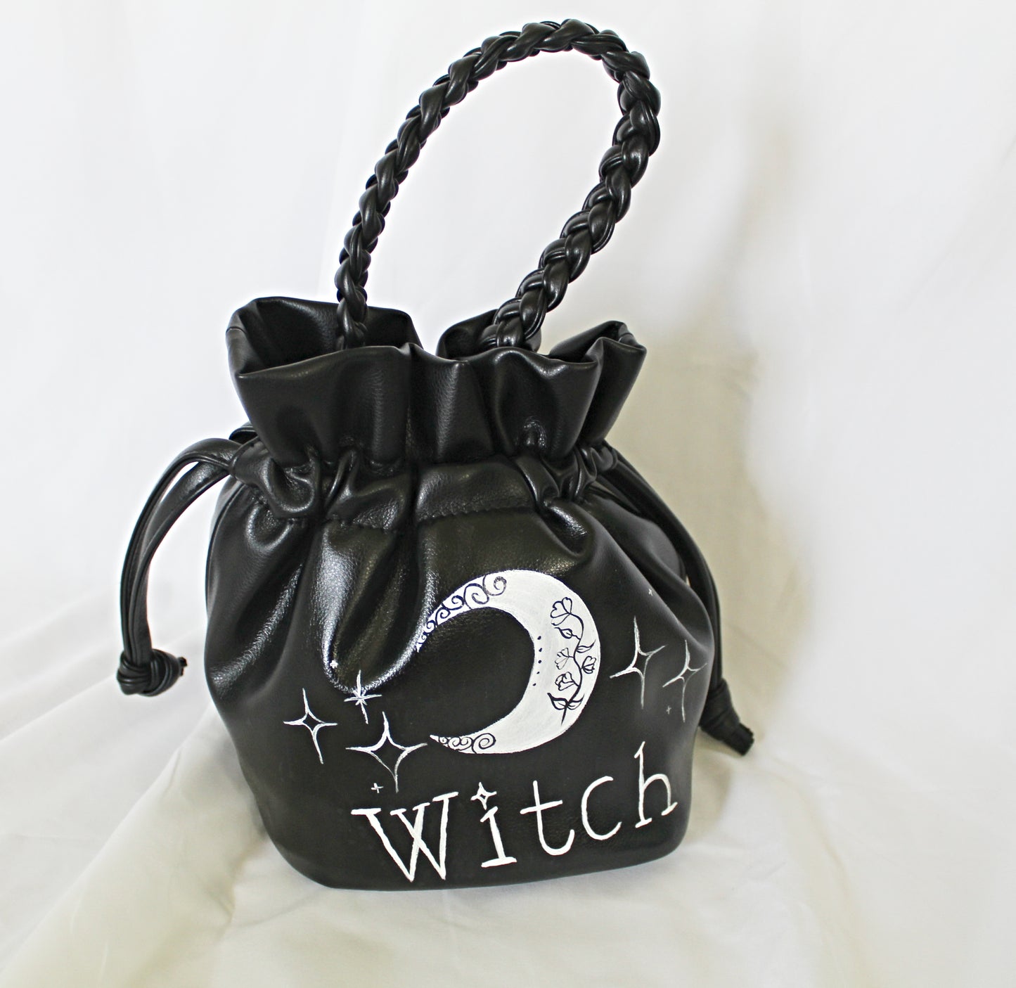 Hand Painted Witch and Moon Purse